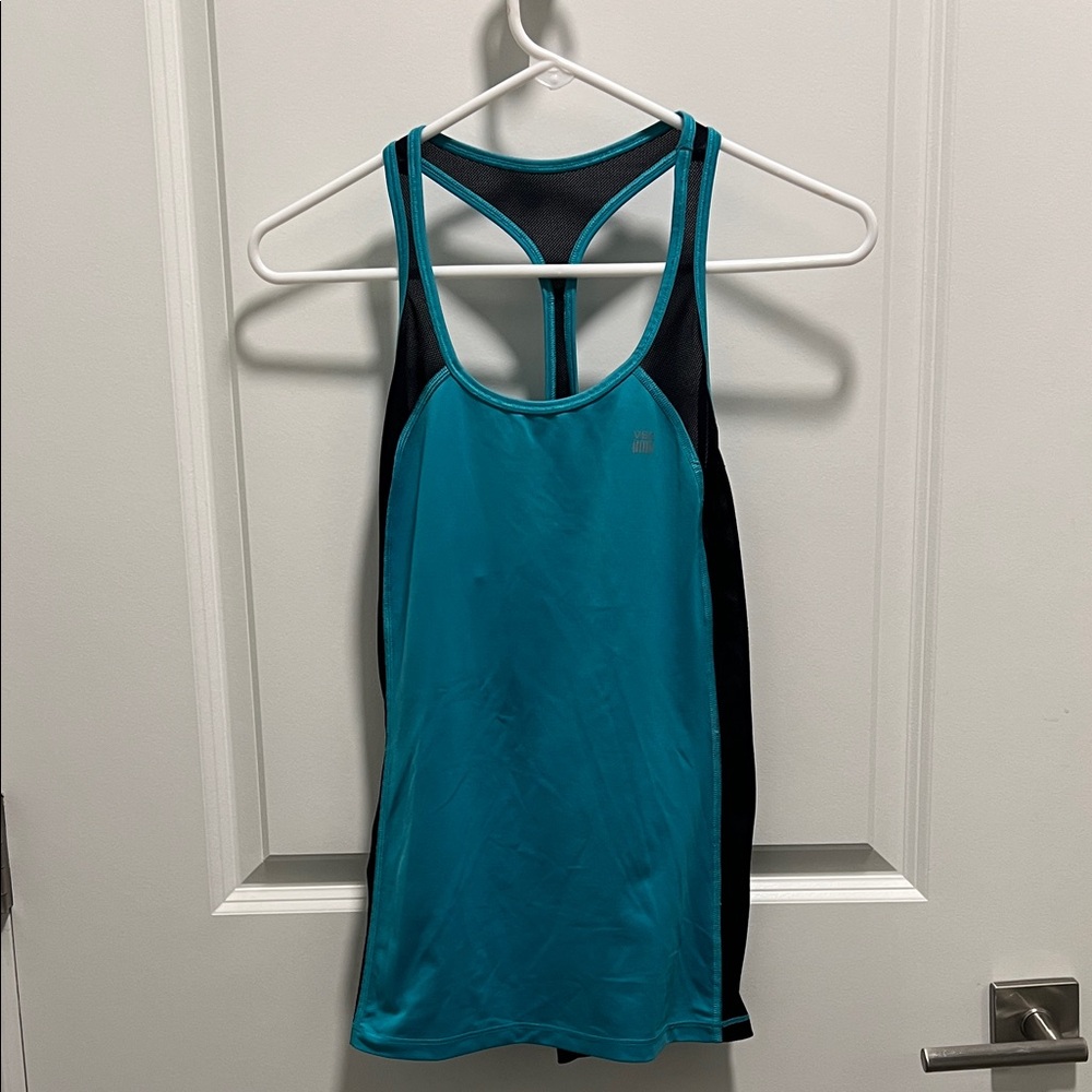 Teal and Black Racerback Tank Top